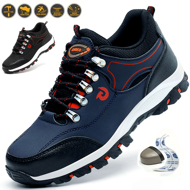Espadrille Slip On - STEEL TOE ความปลอดภัยรองเท้าสําหรับผู้ชายผู้หญิงหลักฐานการเจาะรองเท้าผ้าใบ Breathable ความปลอดภัยรองเท้าสําหรับชายฤดูร้อนน้ําหนักเบารองเท้าทํางาน