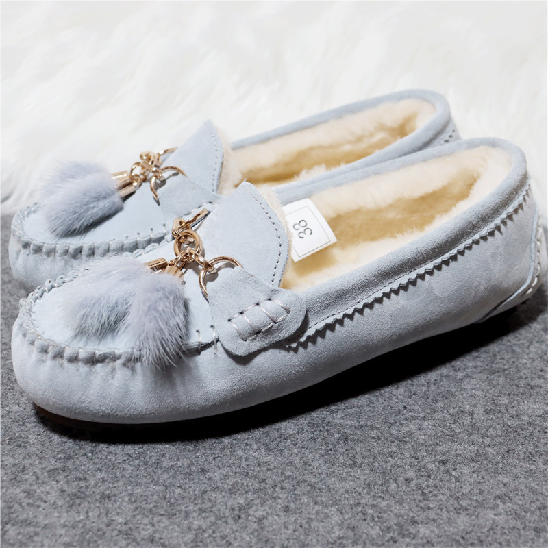 Espadrille Slip On - 2025 แฟลตหญิงรองเท้าสบายๆรองเท้ารองเท้าผู้หญิงขนสัตว์ธรรมชาติ 100% รองเท้ารองเท้าแตะLoafersนุ่มหมูแท้รองเท้าLeisure