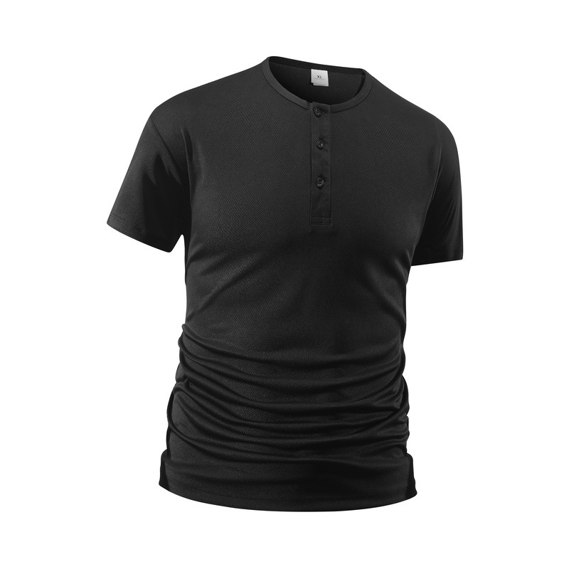เสื้อยืดผู้ชายสีพื้นสำหรับฤดูร - Shirt Camp Collar บทวิจารณ์และราคา