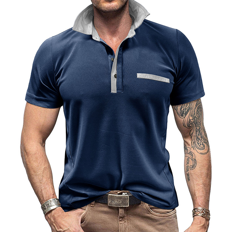เสื้อโปโลแขนสั้นคอปกสีตัดต่อสำ - Polo Shirt Pique บทวิจารณ์และราคา