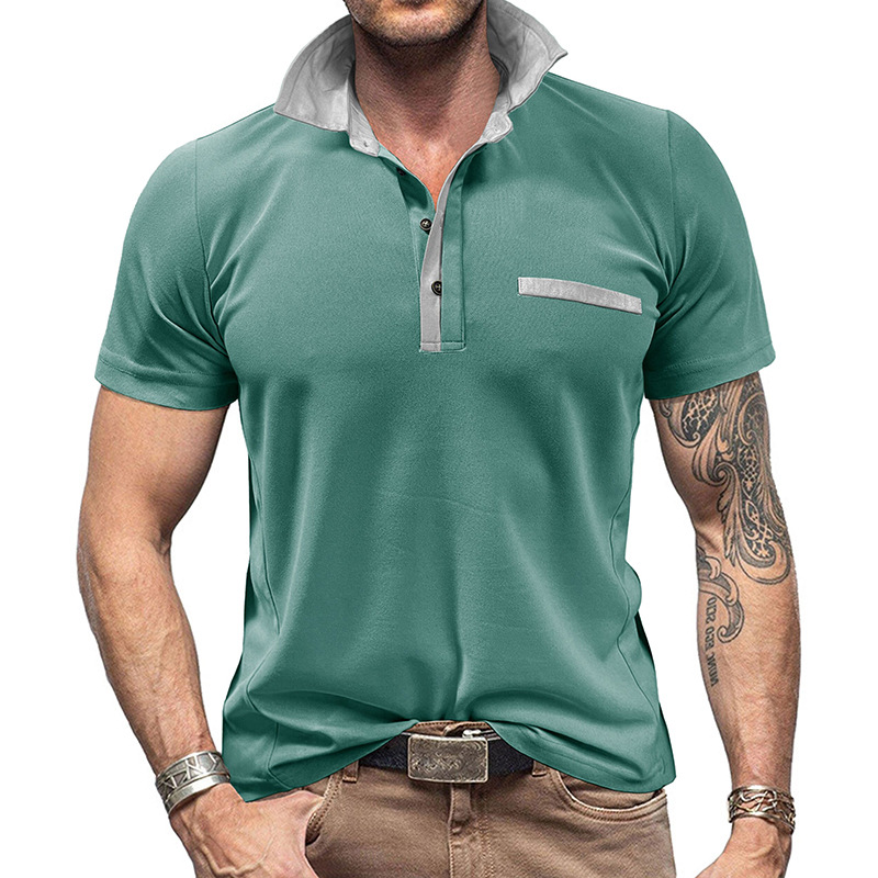 เสื้อโปโลแขนสั้นคอปกสีตัดต่อสำ - Polo Shirt Pique บทวิจารณ์และราคา