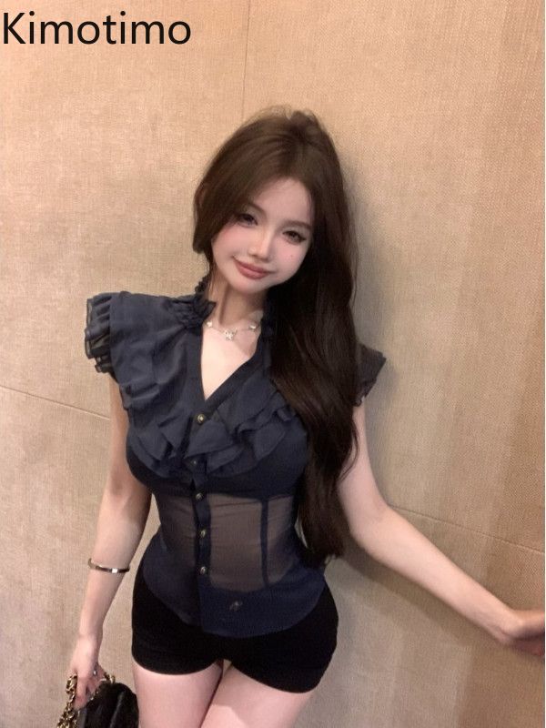 เสื้อชีฟองแขนกุดทรงสวย Kimotim - Shirt Camp Collar บทวิจารณ์และราคา
