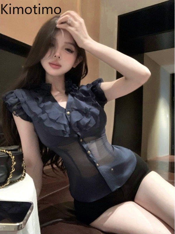 เสื้อชีฟองแขนกุดทรงสวย Kimotim - Shirt Camp Collar บทวิจารณ์และราคา