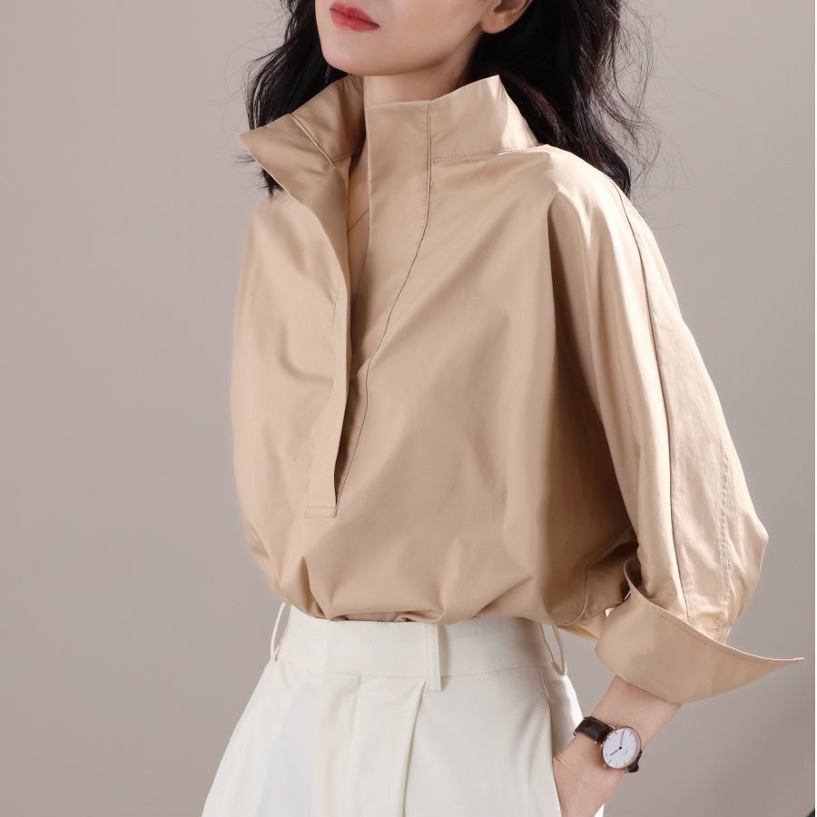 ต้นฤดูใบไม้ร่วงปี 2023 เสื้อเช - Shirt Camp Collar บทวิจารณ์และราคา
